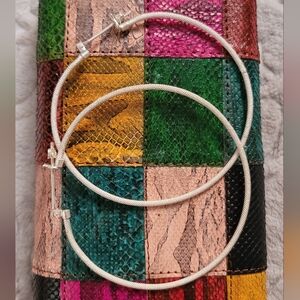 Silver hoop earrings 😍